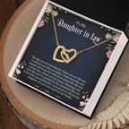 To My Daughter In Law | I Love You - Interlocking Hearts necklace